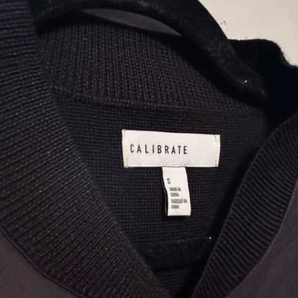 Calibrate Lockdown BLACK Varsity Jacket Casual Snap Front Silky Knit SZ SMALL - Picture 6 of 14